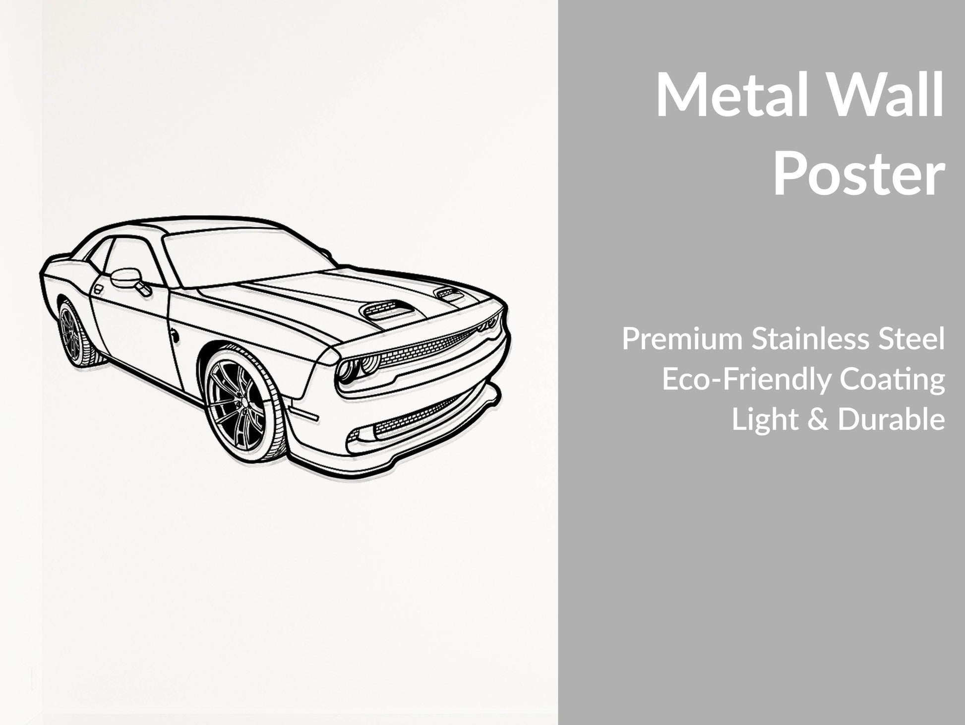 Challenger Hellcat Perspective - Metal Wall Art - Metal Art