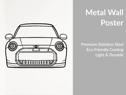 Cooper EV Front View - Metal Wall Art - Metal Art