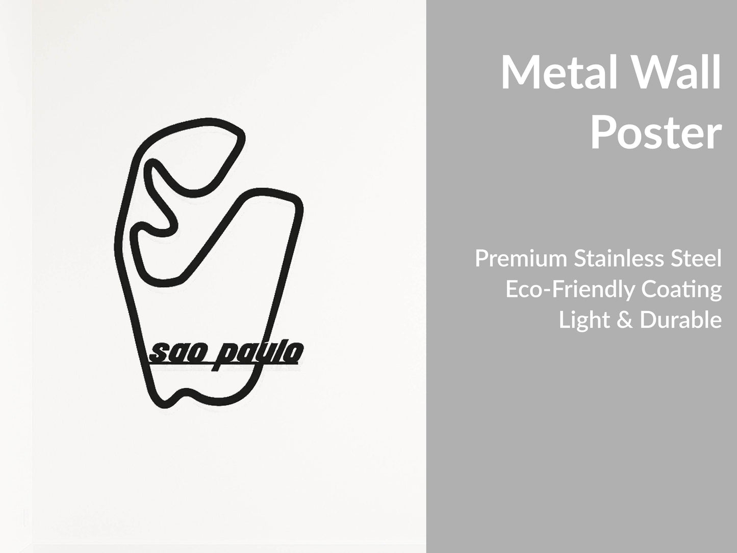 Sao Paulo Interlagos Formula 1 Circuit - Metal Wall Art - Metal Art