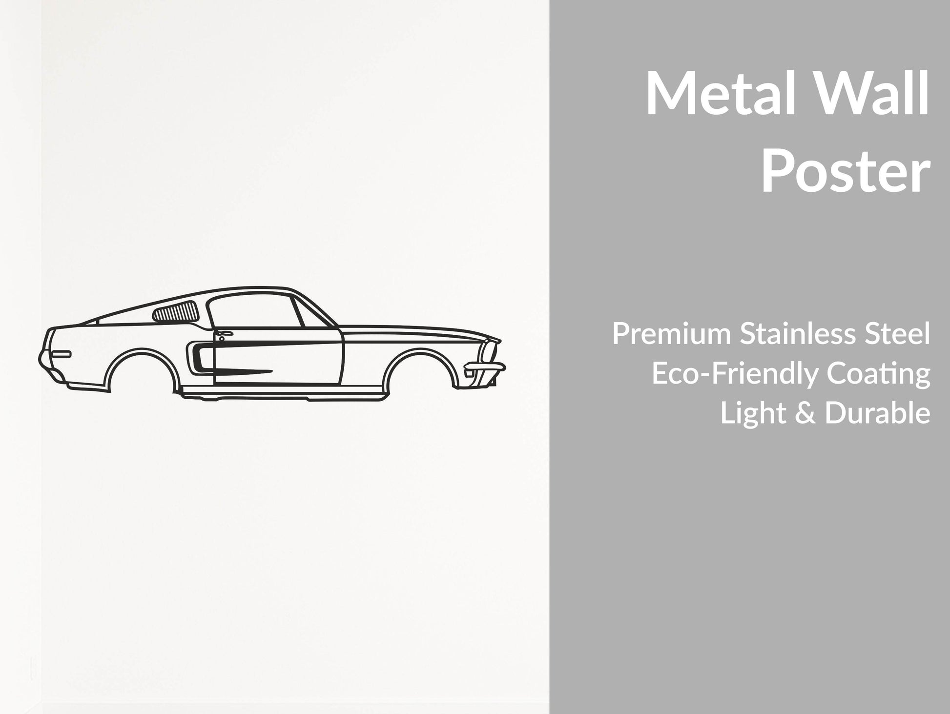 Mustang Fastback - Metal Wall Art - Metal Art