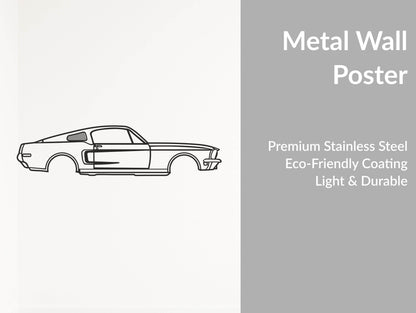 Mustang Fastback - Metal Wall Art - Metal Art
