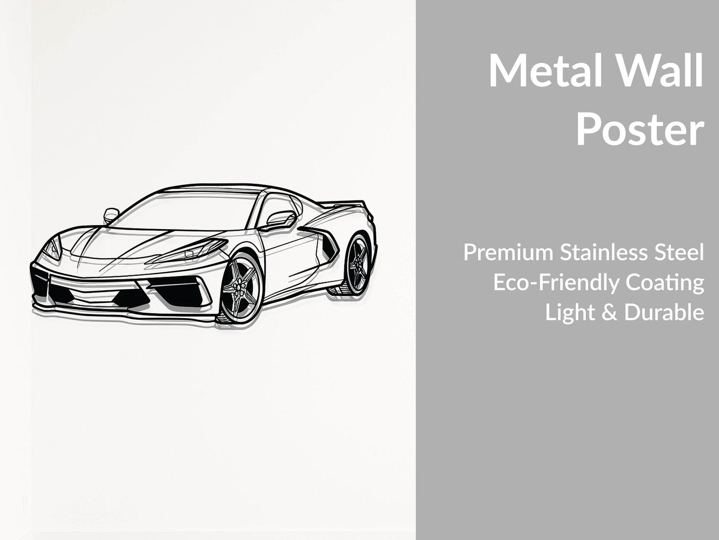 Corvette C8 - Metal Wall Art - Metal Art