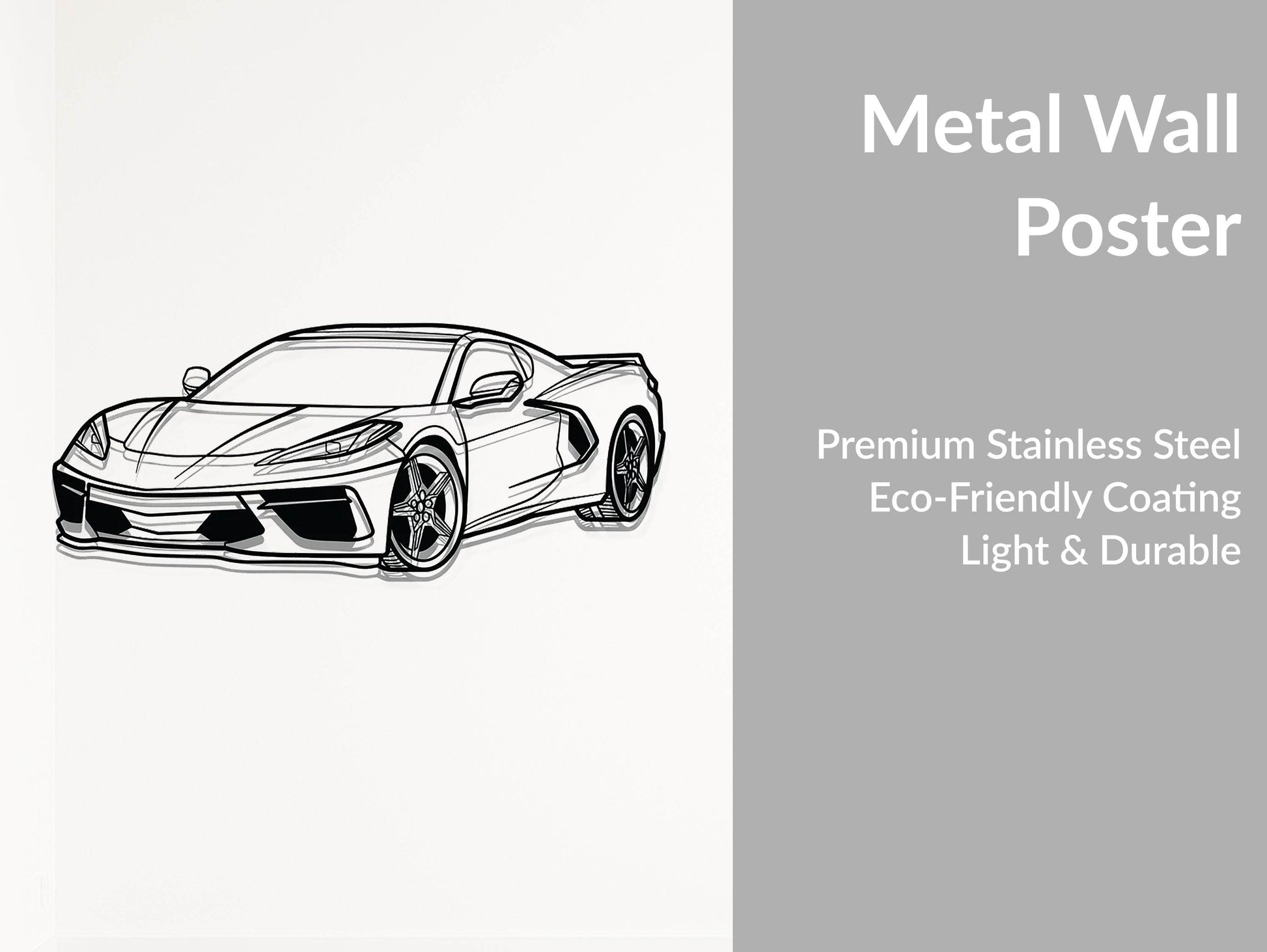 Corvette C8 - Metal Wall Art - Metal Art