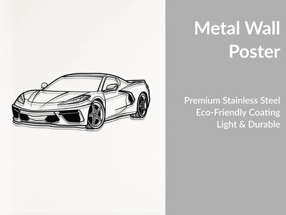 Corvette C8 - Metal Wall Art - Metal Art