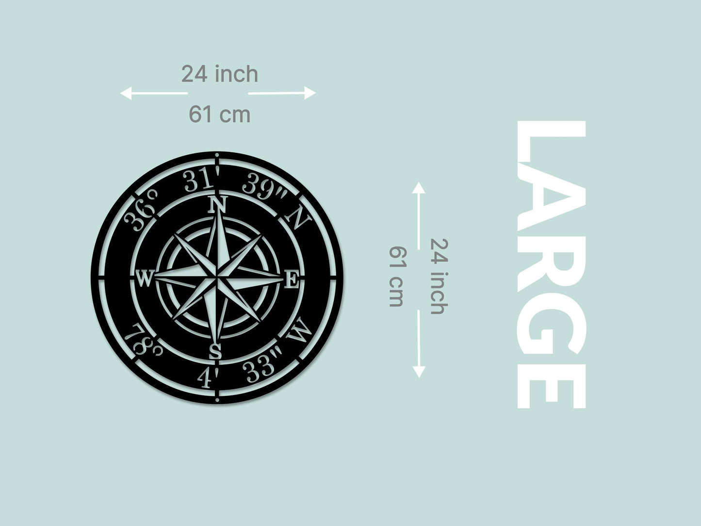Custom Compass Rose Metal Art - Metal Art