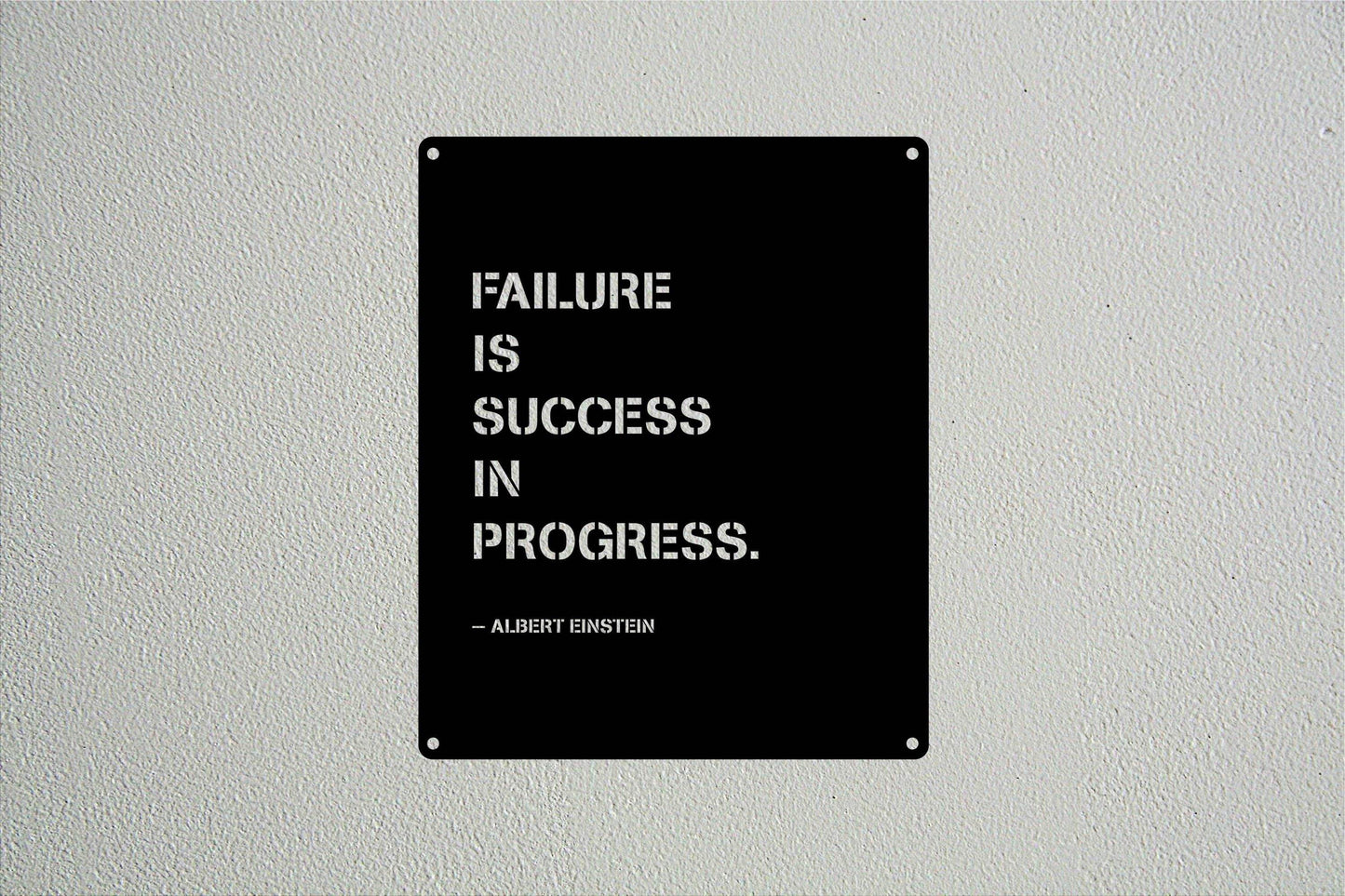Failure Is Success Quote - Metal Art