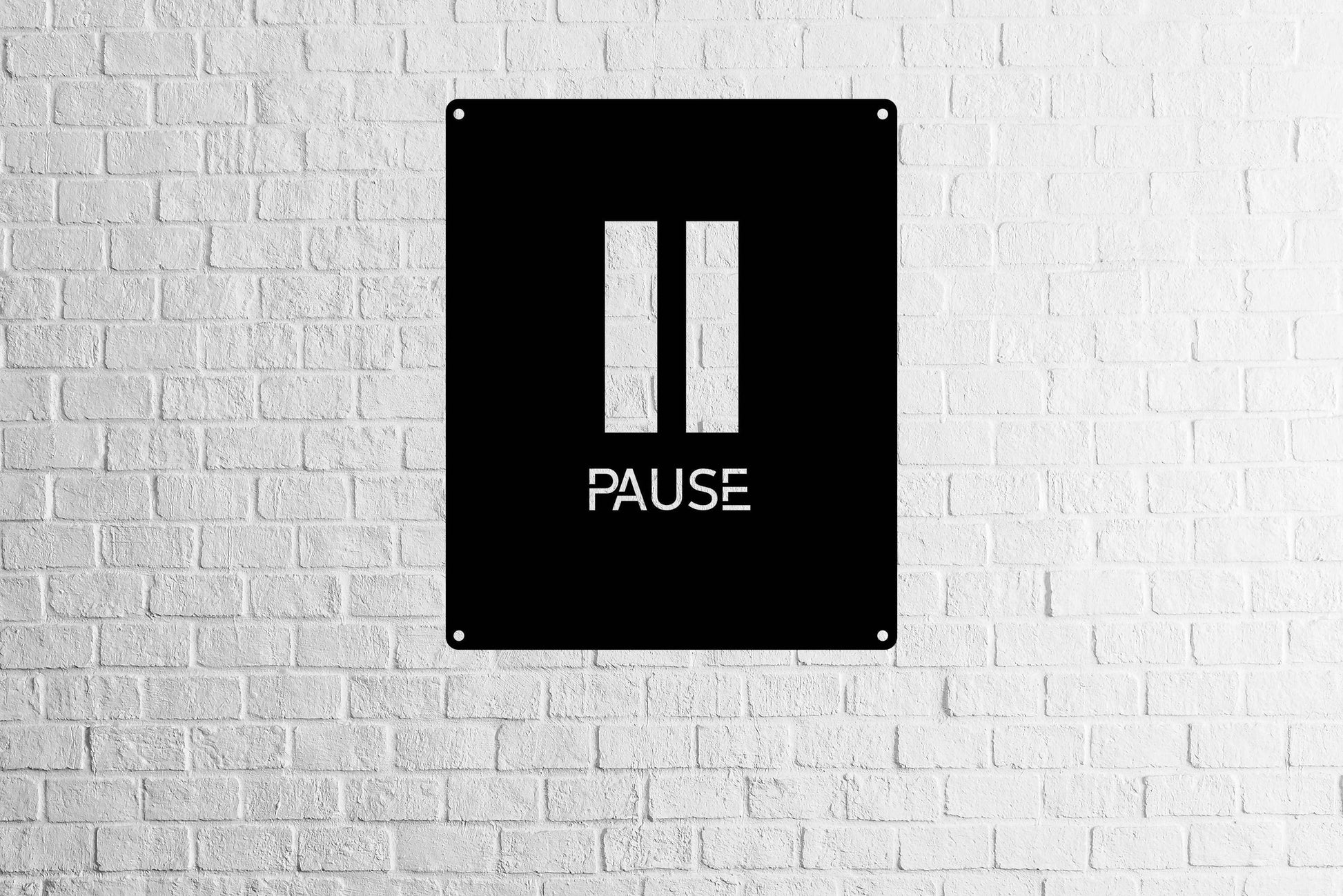 Pause Metal Wall Art - Metal Art