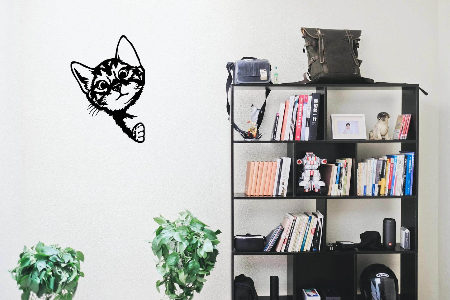 Cat Peeking Wall Art - Metal Art