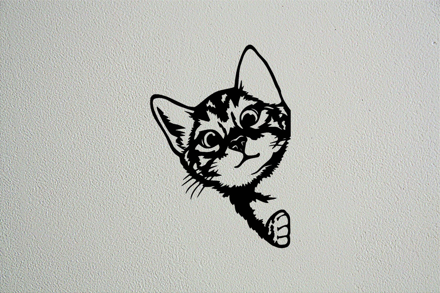 Cat Peeking Wall Art - Metal Art