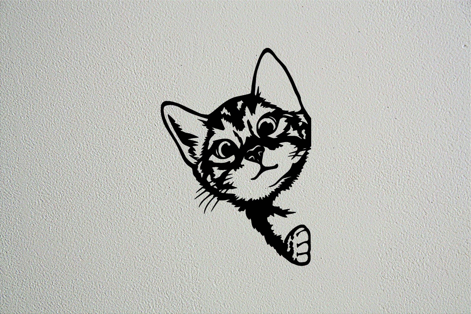 Cat Peeking Wall Art - Metal Art