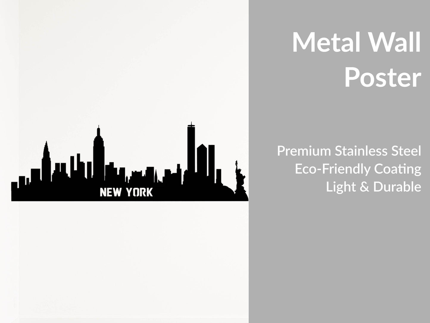 New York Steel Skyline Poster - Metal Art