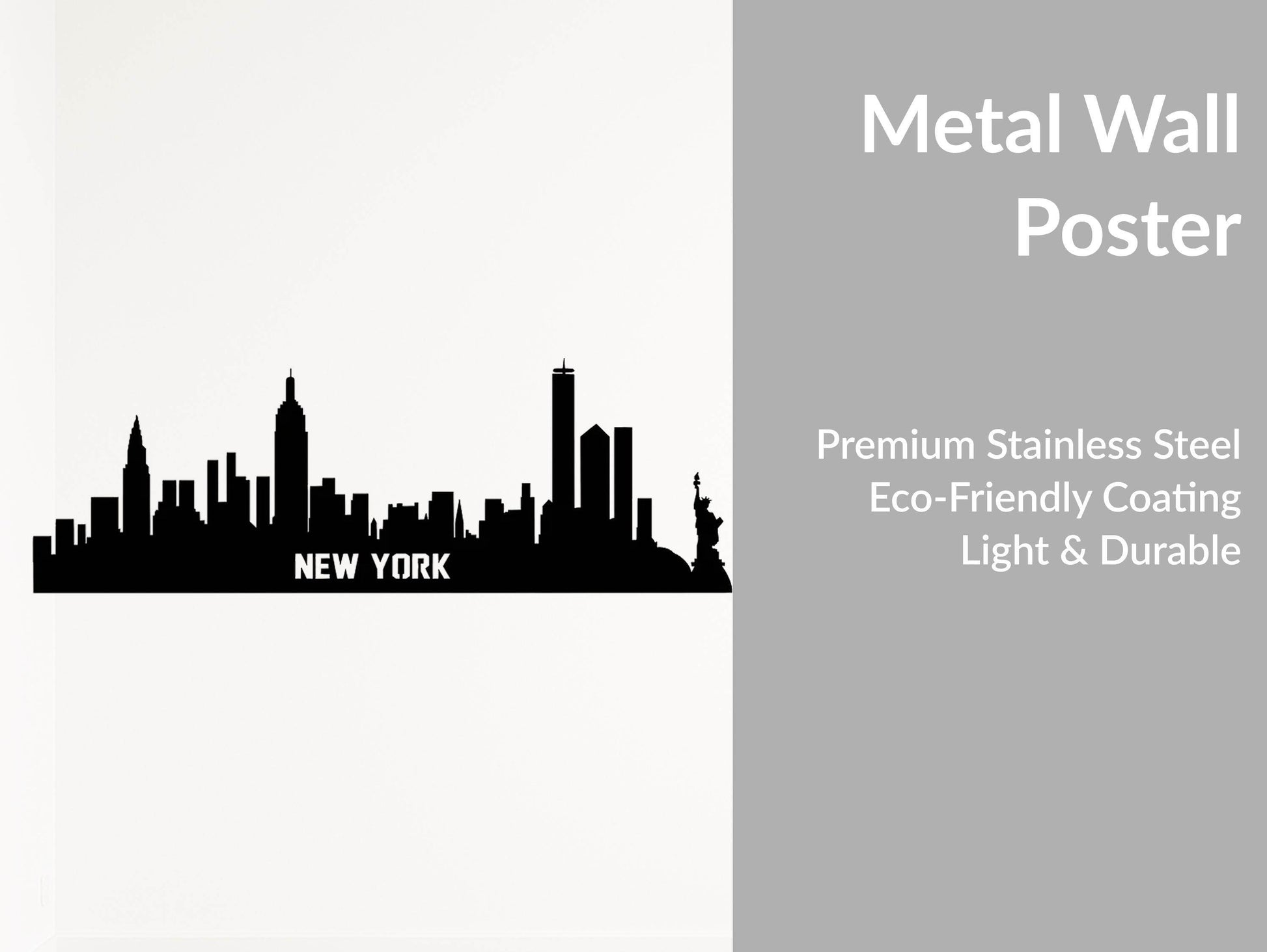 New York Steel Skyline Poster - Metal Art