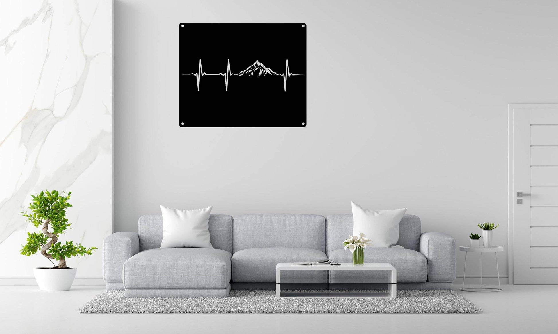 Mountain Heartbeat Metal Wall Art - Metal Art