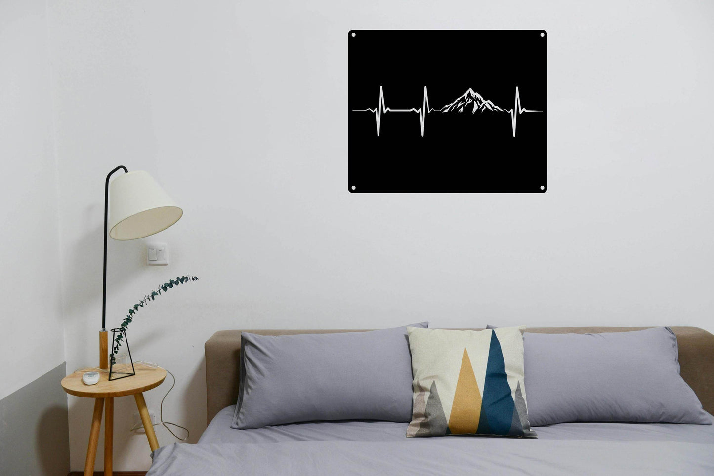 Mountain Heartbeat Metal Wall Art - Metal Art