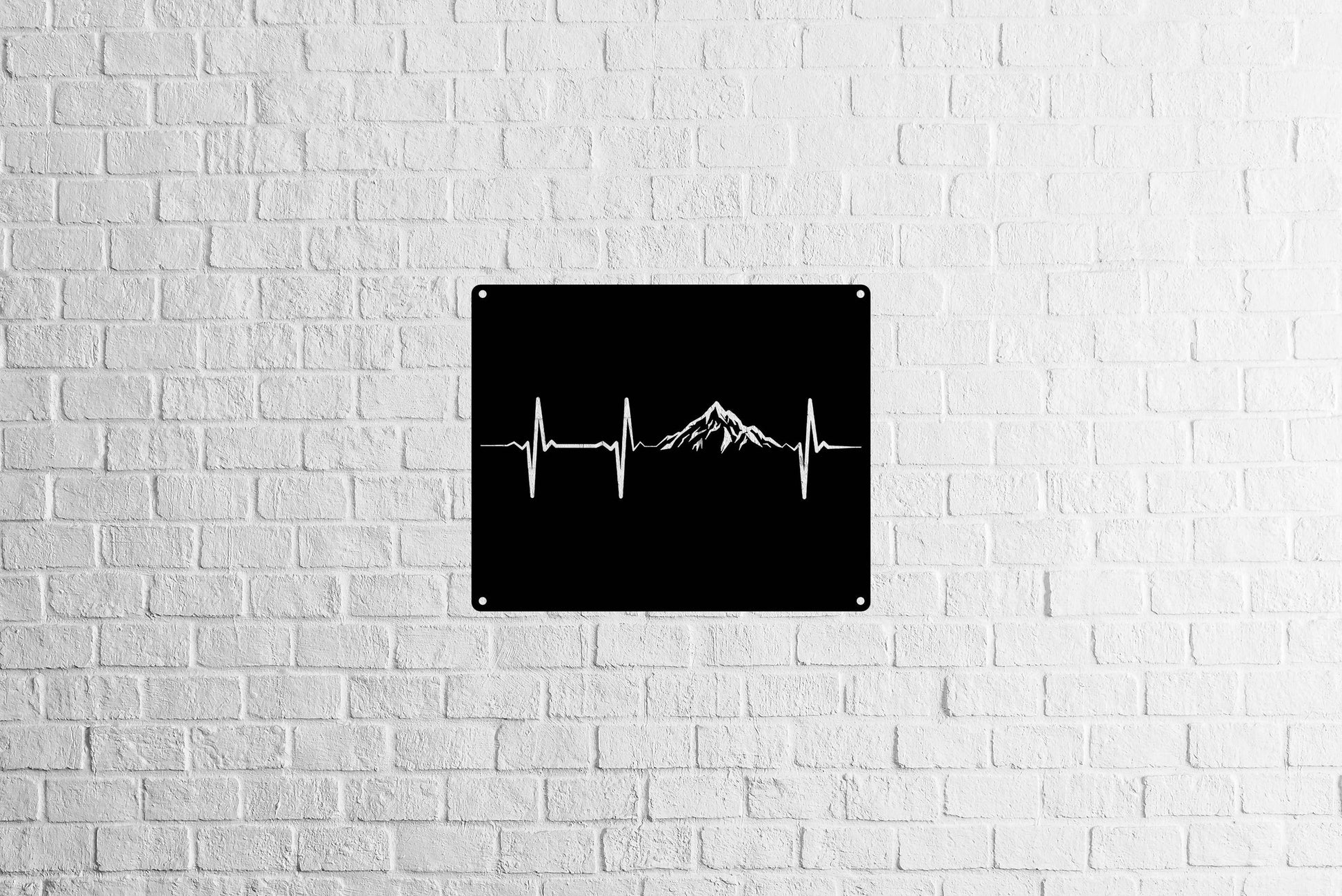 Mountain Heartbeat Metal Wall Art - Metal Art