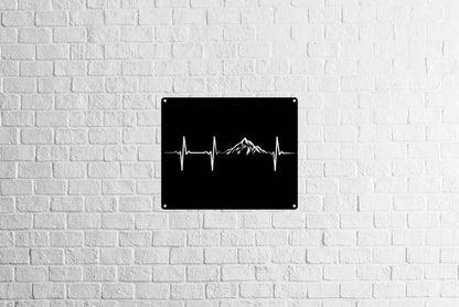 Mountain Heartbeat Metal Wall Art - Metal Art