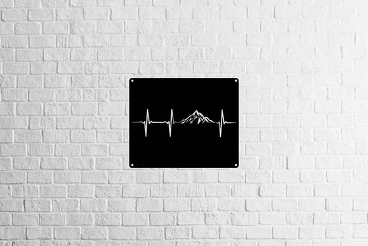Mountain Heartbeat Metal Wall Art - Metal Art