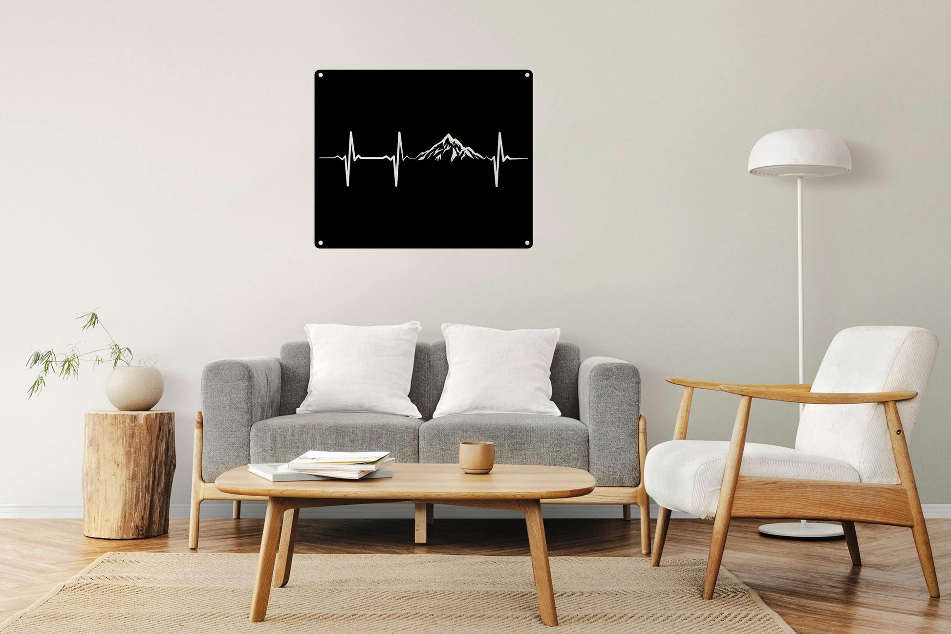 Mountain Heartbeat Metal Wall Art - Metal Art