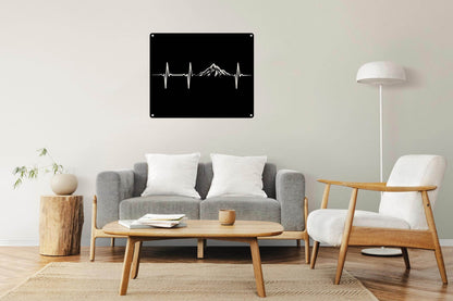 Mountain Heartbeat Metal Wall Art - Metal Art