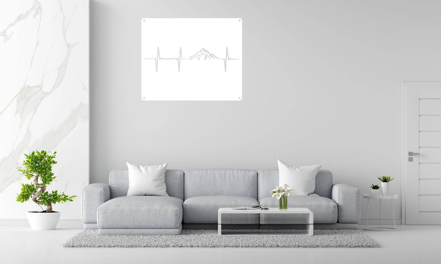 Mountain Heartbeat Metal Wall Art - Metal Art