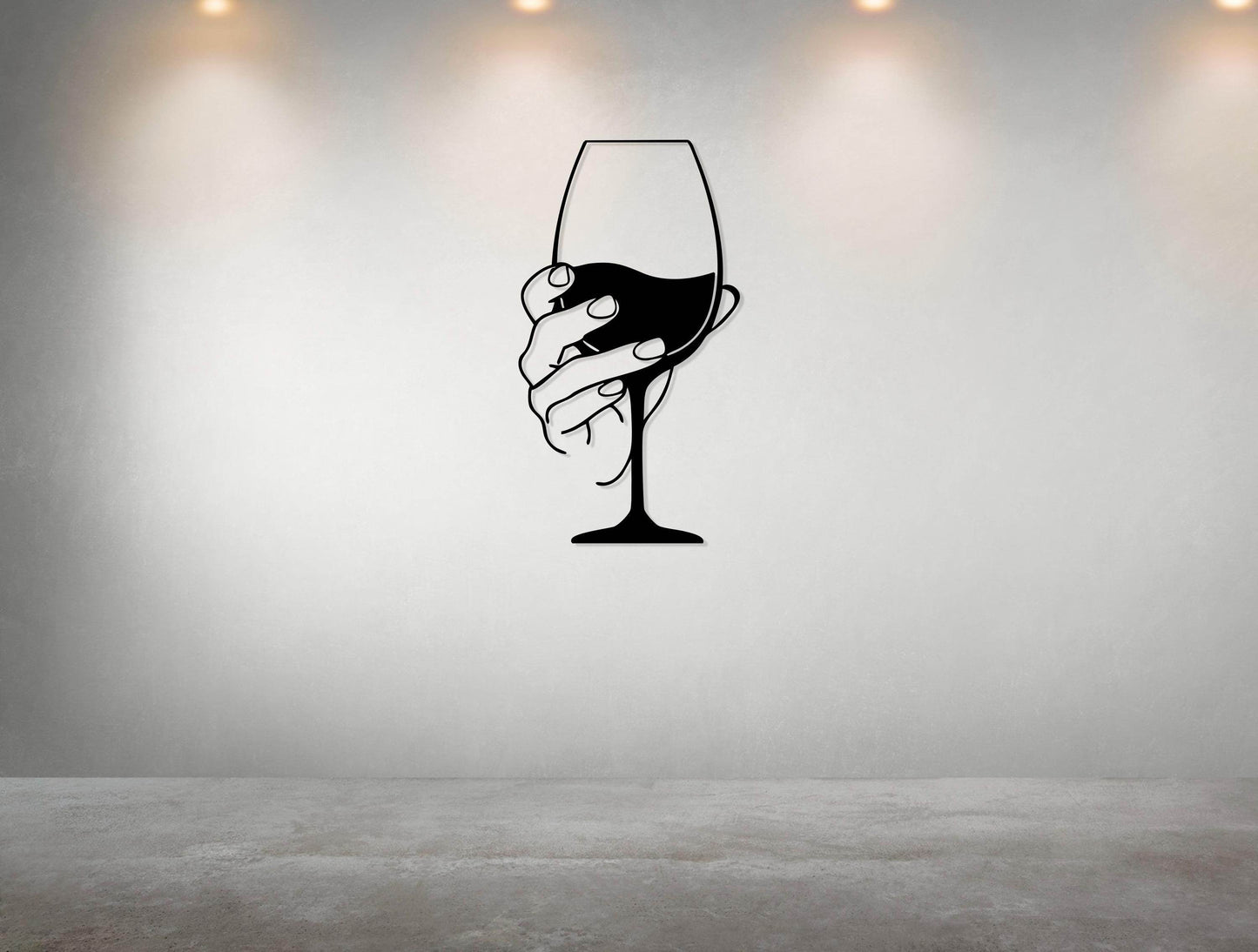 Wine Glass Metal Wall Decor - Metal Art