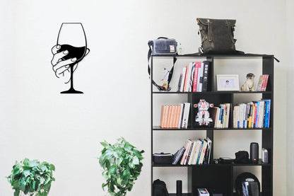 Wine Glass Metal Wall Decor - Metal Art