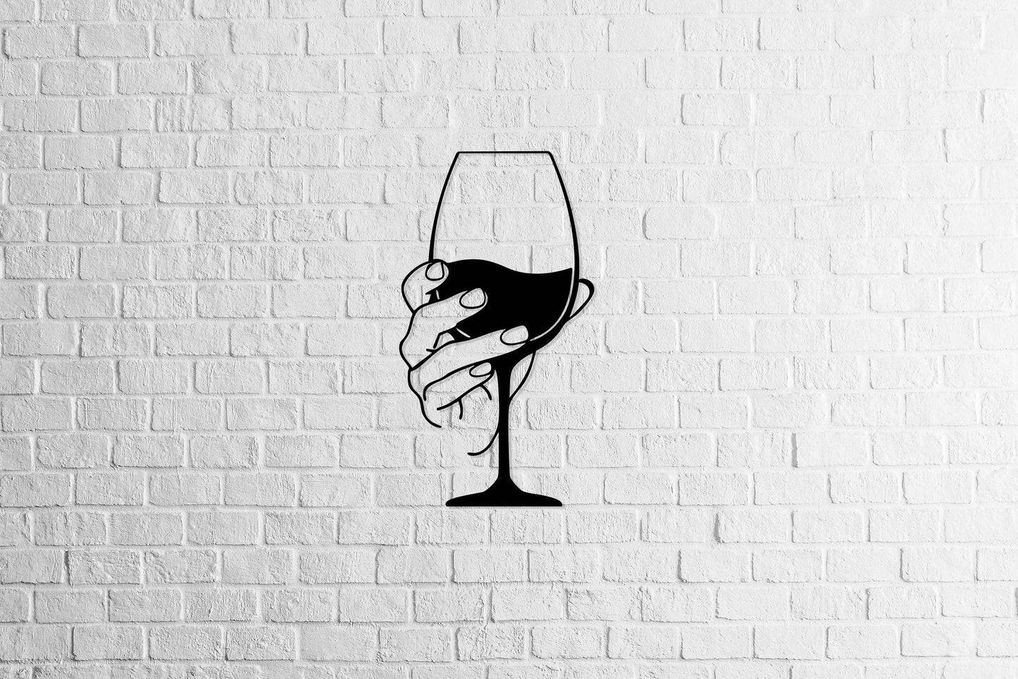 Wine Glass Metal Wall Decor - Metal Art