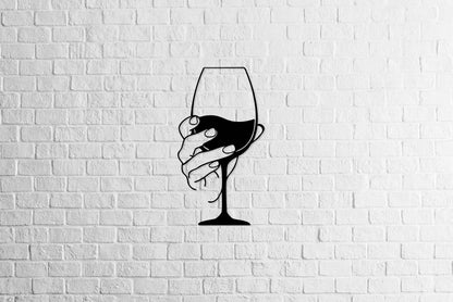 Wine Glass Metal Wall Decor - Metal Art
