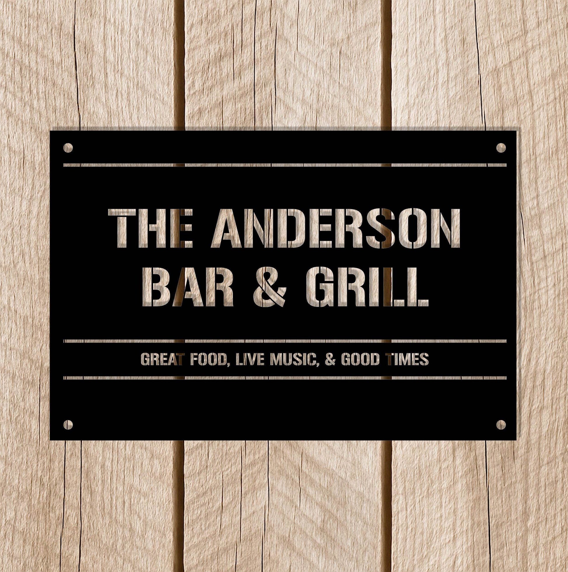 Personalized Family Bar & Grill Metal Sign - Metal Art
