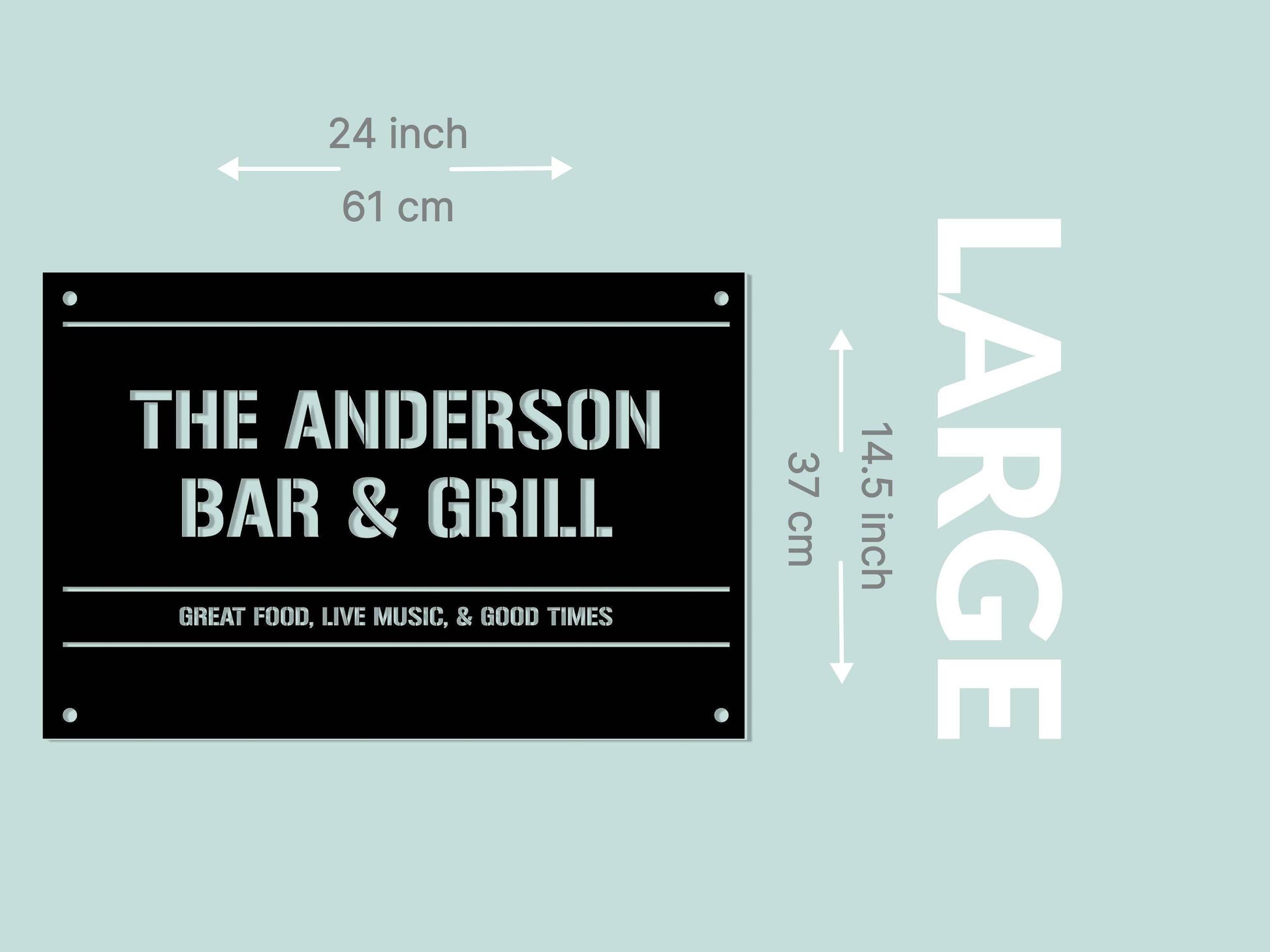 Personalized Family Bar & Grill Metal Sign - Metal Art