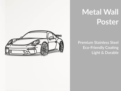 911 GT3 Metal Wall Art - Metal Art