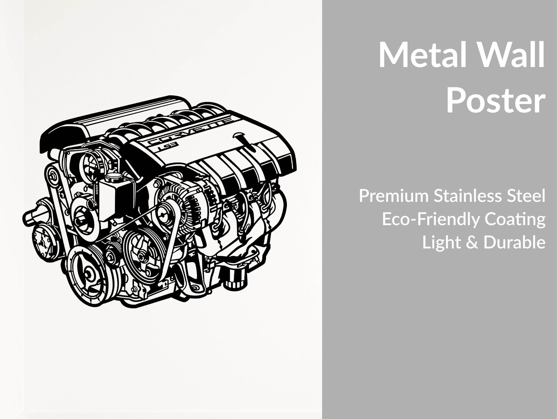 V8 Engine Metal Wall Art - Metal Art