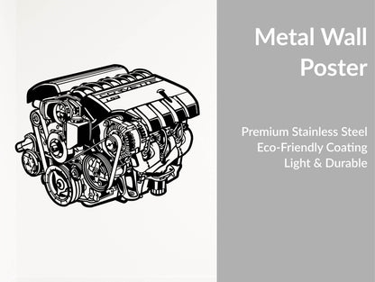 V8 Engine Metal Wall Art - Metal Art