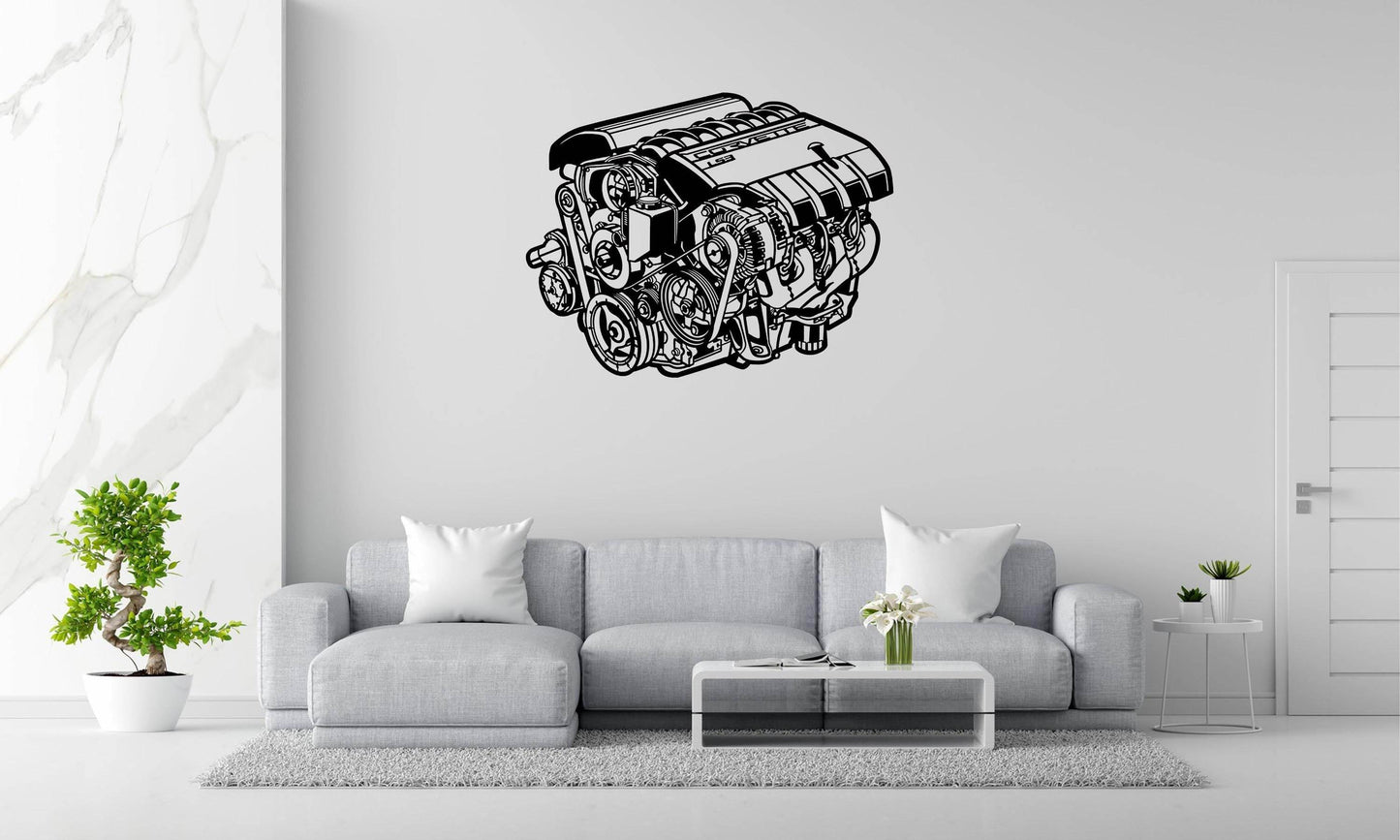 V8 Engine Metal Wall Art - Metal Art