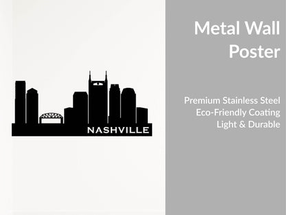 Nashville Skyline Metal Wall Art - Metal Art