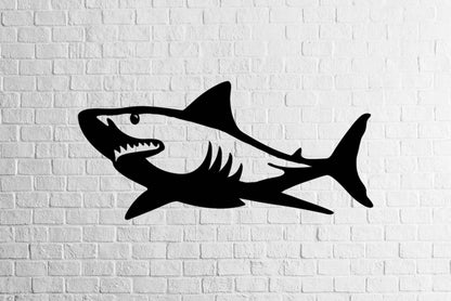 Shark Silhouette Metal Wall Art - Metal Art