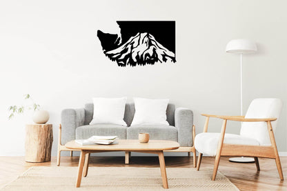 Washington State Mountain - Metal Art
