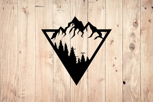 Mountain Forest Metal Wall Art - Metal Art