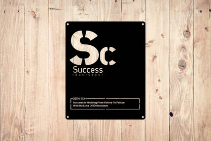 Success Metal Wall Sign - Metal Art