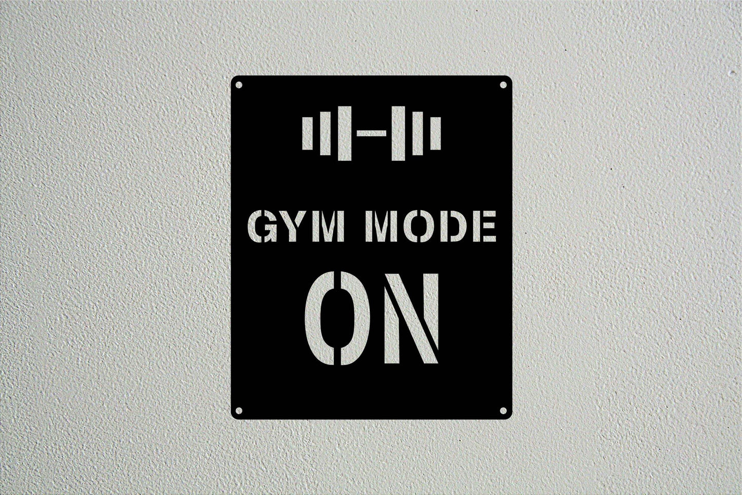 Gym Mode On Wall Sign - Metal Art