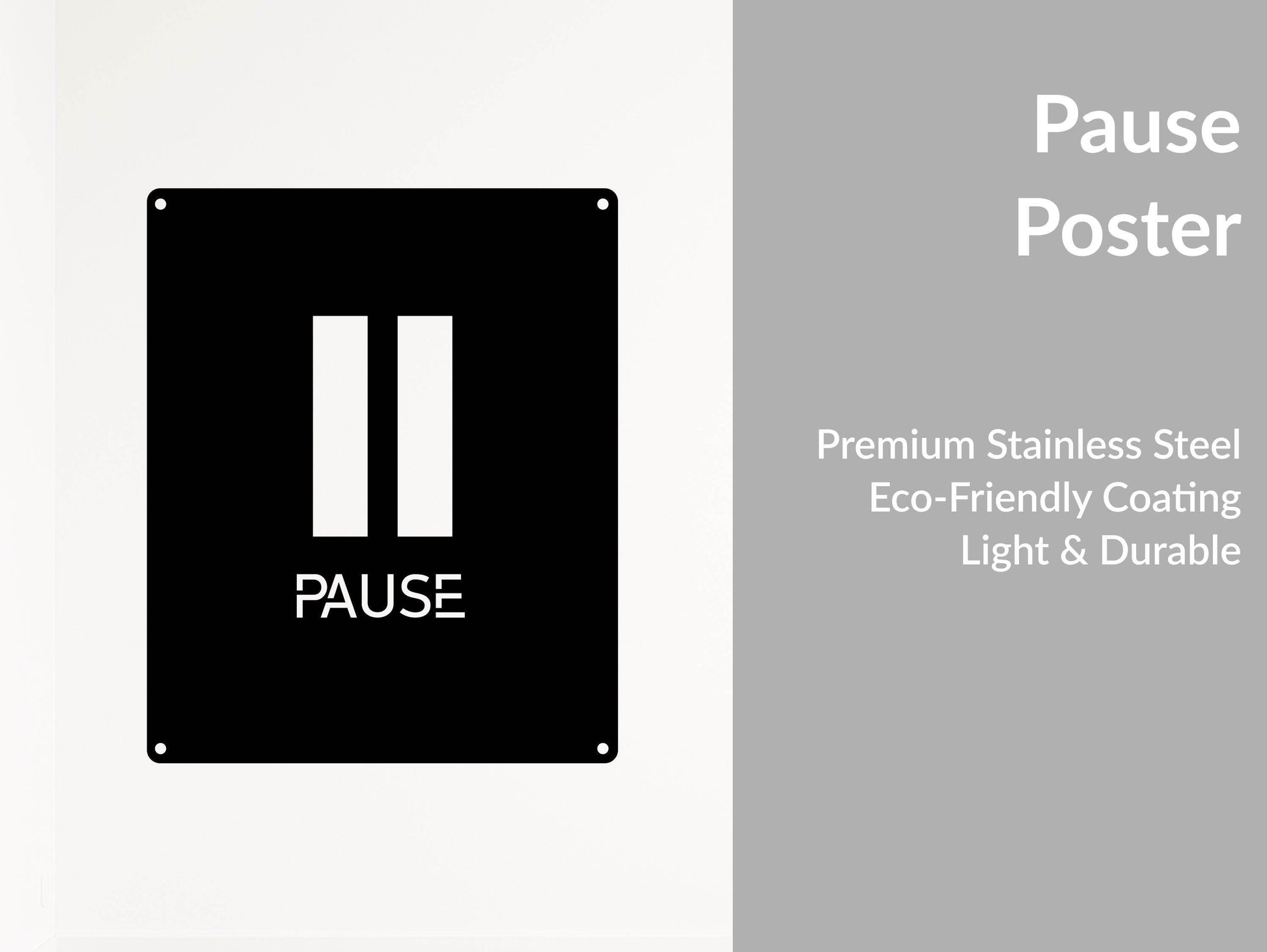 Pause Metal Wall Art - Metal Art