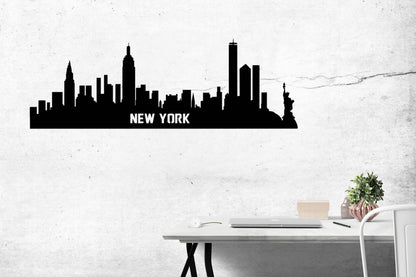 New York Steel Skyline Poster - Metal Art