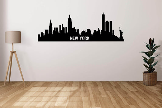 New York Steel Skyline Poster - Metal Art