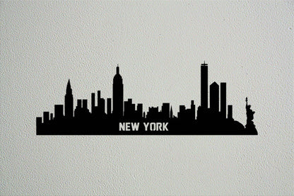 New York Steel Skyline Poster - Metal Art