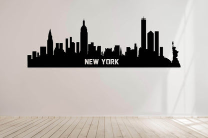 New York Steel Skyline Poster - Metal Art