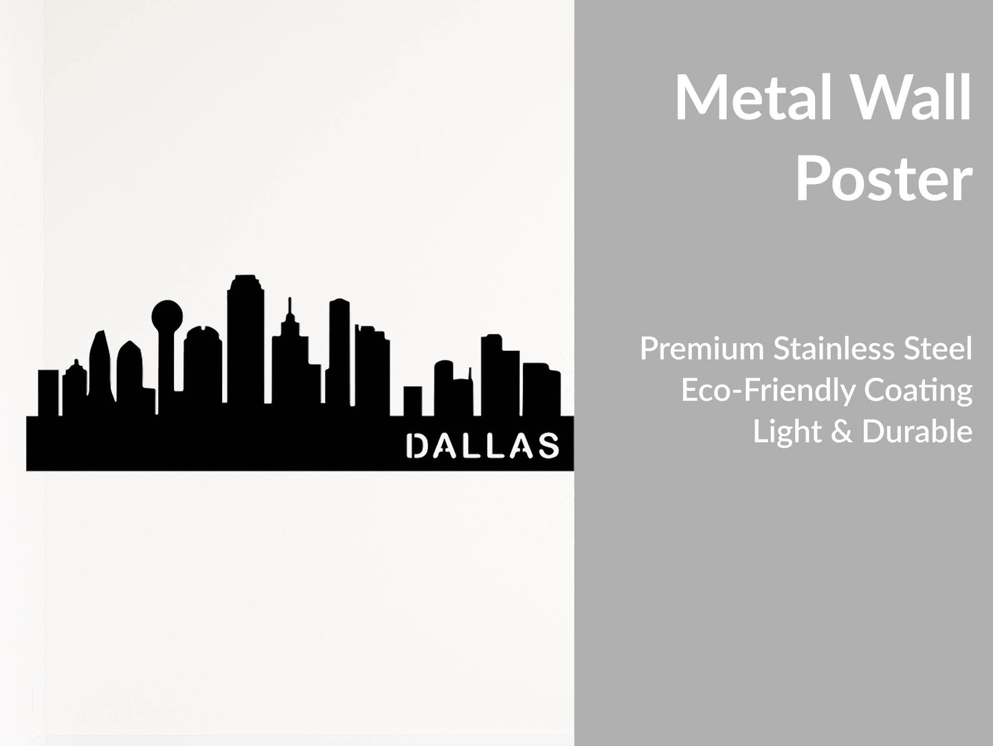 Dallas Skyline Metal Wall Art - Metal Art