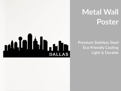 Dallas Skyline Metal Wall Art - Metal Art