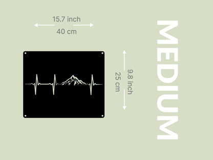 Mountain Heartbeat Metal Wall Art - Metal Art