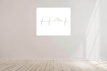 Mountain Heartbeat Metal Wall Art - Metal Art