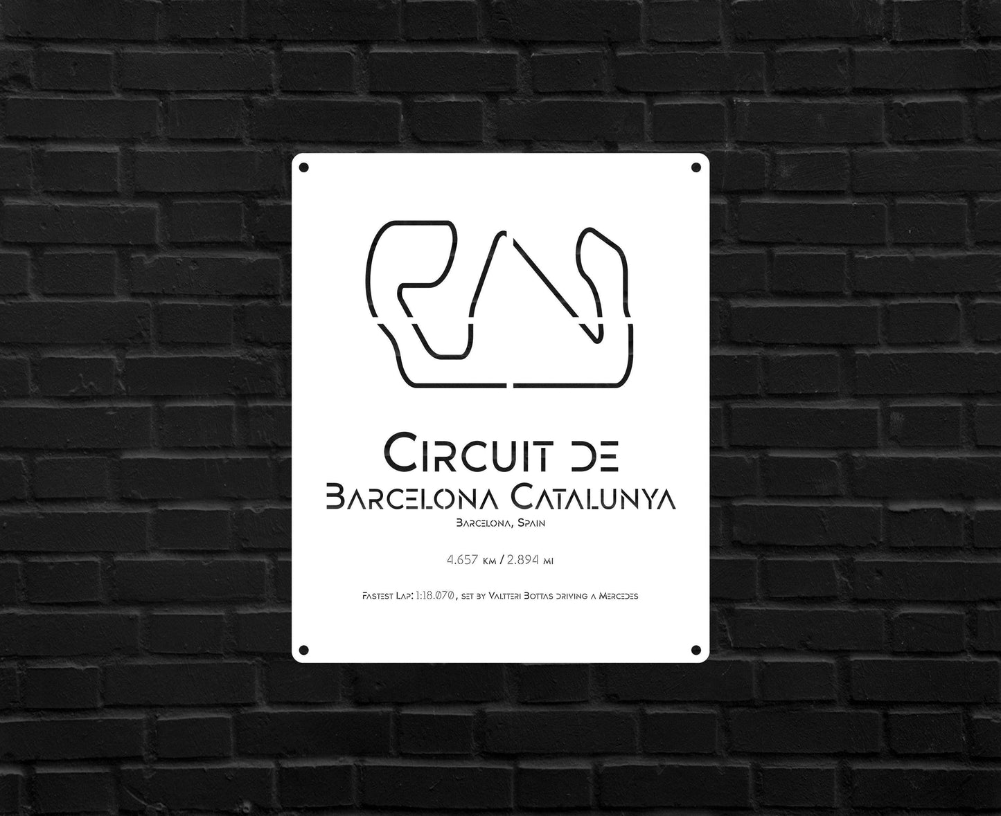 Barcelona Circuit Metal Poster - Metal Art